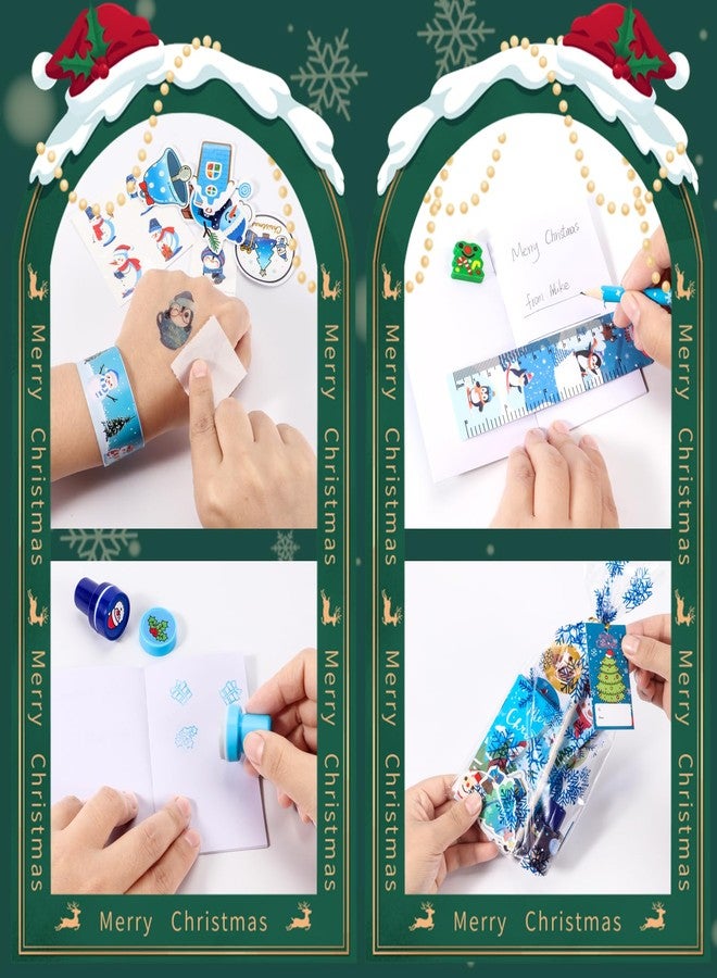 Atonofun 242 Pcs Christmas Party Favors, Christmas School Stationery Set Xmas Exchange Gifts Reward Prizes Bulk for Students Kids Xmas Stocking Stuffers School Goodie Bag Fillers - Image 4